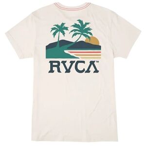 RVCA Cream Sunny Days Short Sleeve Tee Boy Fit Size L Kt2